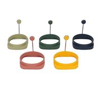 Anillos de Silicona para Huevos 5 PCS |Formas de tortilla cuadradas y redondas de doble cara |Anillos para freír huevos flexibles y tolerantes al calor para