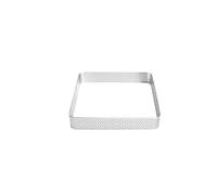 Anillos de tarta perforados de acero inoxidable con forma cuadrada, 5 uds., for hornear panes de hojaldre, pastel francés, Mousse, tarta, molde de concha, anillos for hornear(5pcs 9cm)