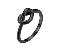 Anillos de titanio con forma de corazón y nudos para los dedos, ideales para mujeres y hombres.