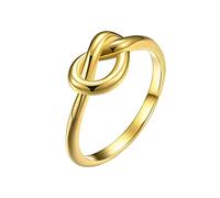 Anillos de titanio con forma de corazón y nudos para los dedos, ideales para mujeres y hombres.