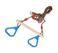 Anillos de tracción para niños, Anillos de Gimnasia Trapecio de plástico con Soporte de Carga de 300 KG con Palo de Madera para niños, Adultos, Fitness