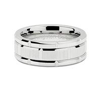 Anillos de tungsteno para hombre, diseño de ladrillo, chapado en rodio, paquete de joyas para adolescentes y niñas, A, Metal, Sin piedras preciosas