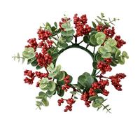 Anillos de velas navideñas: corona navideña de frutos rojos, centro de mesa festivo | Decoración del hogar para sala de estar, dormitorio, oficina, apartamento, vela de aromaterapia de invierno,