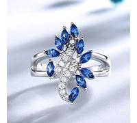 Anillos De Zafiro Nano Creados En Plata De Ley 925, Anillos De Piedras Preciosas Coloridas De Flores Femeninos, Joyería Fina