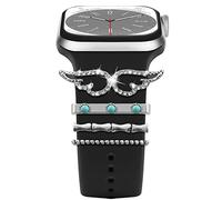 Anillos Decorativos de Diamantes Loops Compatibles con Apple Watch Bandas 38mm 40mm 41mm 42mm 44mm 45mm 46mm 49mm, Watch Correa Metal Charms Accesorios para iWatch Series 11 10 9 8 7 6 5 4 3 SE Ultra