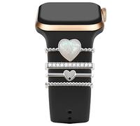 Anillos Decorativos de Diamantes Loops Compatibles con Apple Watch Bandas 38mm 40mm 41mm 42mm 44mm 45mm 46mm 49mm, Watch Correa Metal Charms Accesorios para iWatch Series 11 10 9 8 7 6 5 4 3 SE Ultra