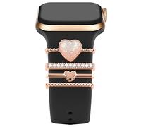 Anillos Decorativos de Diamantes Loops Compatibles con Apple Watch Bandas 38mm 40mm 41mm 42mm 44mm 45mm 46mm 49mm, Watch Correa Metal Charms Accesorios para iWatch Series 11 10 9 8 7 6 5 4 3 SE Ultra