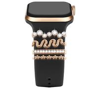 Anillos decorativos de metal Bucles compatibles con Apple Watch Banda silicona Joyas Grabado Faith Blessed Loops Charms para Smartwatch Series 10/9/8/7/6/5/4/3/2/se Accesorios pulsera para mujer