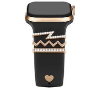 Anillos decorativos de metal Bucles compatibles con Apple Watch Banda silicona Joyas Grabado Faith Blessed Loops Charms para Smartwatch Series 10/9/8/7/6/5/4/3/2/se Accesorios pulsera para mujer