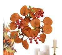 Anillos decorativos para velas, anillo de vela de eucalipto para centros de mesa, 7.87 pulgadas, hojas de eucalipto, anillos de vela, coronas, candelabros artificiales, decoración de mesa