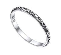Anillos Delgados de Nudos Célticos Irlandéses Anillos Simples de Compromiso Plata de Ley 925 Joyería Deliciosa Vintage para Mujeres Talla 10 Regalo Aniversario Banda Fina Anillo Fino de Compromiso