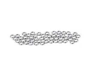 Anillos divididos pesca, 50 unids/100 anillos de acero inoxidable para cebo doble c¨ªrculo conector de anillo dividido (4 # 50 piezas)
