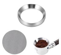 Anillos Dosificadores de Café,Embudo Dosificador de Espresso de 51 mm y Pantalla de Disco de 51 mm, Reutilizable,1,7 mm de Grosor,150 μm, Accesorio para Cafetera con Pantalla de Disco de Espresso