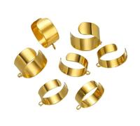 Anillos en blanco para hacer joyas, 40 anillos abiertos ajustables de acero inoxidable dorado para hacer joyas con anillo de salto, accesorios de bricolaje (oro, 10 mm)
