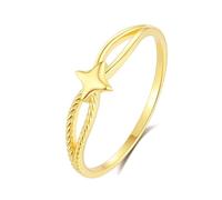 Anillos en oro, anillos para mujer, estrella, infinito, oro amarillo de 14 quilates, talla 54 (17,2), regalos para mujeres