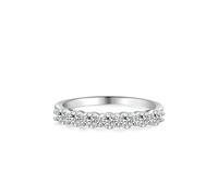 Anillos en plata, anillo para mujer con 7 moissanita, oro blanco de 14 quilates, talla 50 (15,9), regalo para mamá