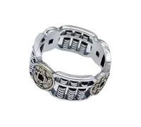 Anillos étnicos de moda con cuentas de ábaco retro y diseños de monedas de cobre ajustables para uso diario, símbolo de la fortuna, símbolo unisex