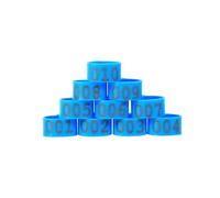 Anillos for patas de aves de corral for 100 piezas 16 mm 20 mm 25 mm 001-100 Anillos de plástico numerados for aves de corral, pollos, patos, gansos, Anillos for patas de aves de corral con clip, azul