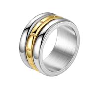Anillos giratorios únicos de acero inoxidable con tres vueltas geométricas, accesorios de joyería para mujeres modernas, acero inoxidable, No. 10, como se describe, como se describe