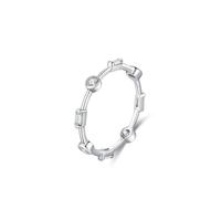 Anillos góticos para mujer, anillos de amor para mujer con diamante creado, plata, oro blanco y Pt950, H 1/2, Oro blanco de 9 quilates, Diamante sintético