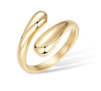 Anillos gruesos de oro no se deslustran para mujer, chapados en oro de 14 quilates, anillos de cúpula de plata apilable, ajustable, alianza de boda de eternidad para hombre, joyería de metal mixto