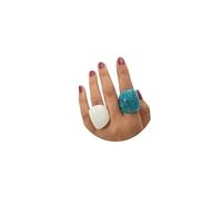 Anillos gruesos de resina multicolor para mujer, de plástico acrílico, para nudillos, lindos anillos estéticos de moda Y2K, anillos geométricos simples vintage, Acrílico, Acrílico.