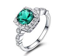 Anillos Hecho a Mano, Anillo de compromiso clásico de plata de ley 925 con topacio azul y aguamarina auténtica para mujer.