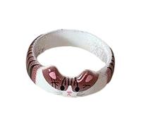 Anillos hechos a mano con forma de gato, diseño de animales, accesorio hecho a mano para mujeres y estudiantes, gatos ajustables, talla única, como se describe, como se describe