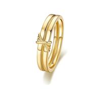 Anillos Hombre Boda, Anillo de Boda Oro 18K Corbata de Moño Oro Amarillo 750 Talla 21