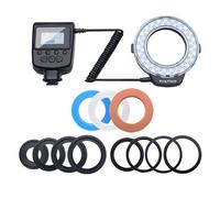 Anillos macro profesionales con controlador LCD, 7 modos de brillo y 8 adaptadores para entusiastas de la fotografía de cámaras réflex digitales, anillos macro de luz con controlador LCD