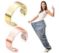 Anillos magnéticos, anillos magnéticos, 2pcs Magnet de aleación ajustable para hombres, oro + oro rosa doble imán de cuatro anillo de atención médica