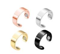 Anillos Magnéticos Lymphdrainage Ring Magnetring 4 Stück Lymphdrainage Therapeutischer Magnetring Kupfer Magnet Ringe Öffnung Verstellbar für Männer und Frauen