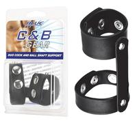 Anillos marca Blue Line C & B Gear Duo Cockring for Penis and Leather Testes