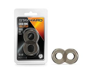 Anillos marca blush novelitis PIERŚCIEŃ STAY HARD COCK RING AND BALL STRAP BLACK