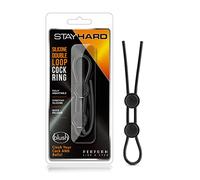 Anillos marca blush novelitis PIERŚCIEŃ STAY HARD DOUBLE LOOP COCK RING BLACK