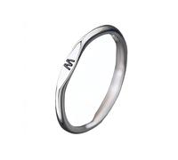 Anillos Mujer Plata Anillos De Plata Finos Apilables Con Iniciales Para Mujeres Y Hombres,Anillo Apilable Con Letras De Promesa De Boda,Banda Para El Pulgar Con Letra Mayúscula De Plata Ajustable,13