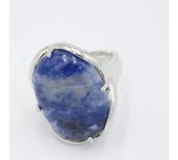 Anillos Mujer Plata De Ley 925,Anillo De Cristal Ajustable, Plata, Cuatro Garras, Piedra De Sodalita, Anillo Abierto Ajustable, Anillo De Eternidad, Abalorio, Joyería, Regalos Para Hombres Y Mujere