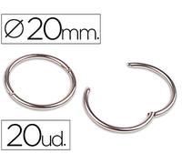 Anillos Niquelados N. 1 20 mm Caja con 20 Unidades