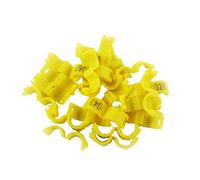 Anillos numerados for patas,anillo for de pájaros,100 anillos for 2,7 mm/3 mm/4,5 mm/5 mm, for pájaro, paloma, loro, pequeño con clip for(Yellow,3mm)