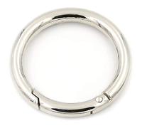 Anillos O de resorte, 12 ganchos de clip de resorte, OD Φ24 mm, mosquetón redondo con cierre de abrazadera, hebilla de llavero para bolsos, bolsos, correa de bolso (plateado)