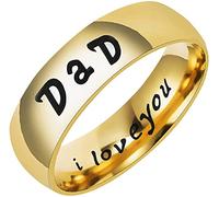 Anillos para el día del padre, acero inoxidable chapado en oro moda simple anillo de boda personalizado grabado te amo anillo joyería escuela graduación anillo regalo de cumpleaños para hombres papá