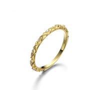 Anillos para ella, alianza de boda, anillos de alivio barroco con circonita cúbica, oro de 14 quilates, regalos de cumpleaños para mujer, T 1/2, Oro de 14 quilates, Circonia cúbica