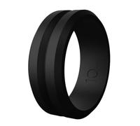 Anillos para hombre negro anillo de bodas de silicona negro goma flexible gimnasio plástico temporal hombre anillo de silicona con borde en V poemas de caléndula, C, Gel de sílice, Sin piedras