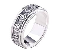 Anillos para hombre, plata 925, Tai Chi Gossip Turning Ring, joyería de moda