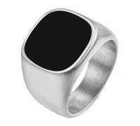 Anillos para hombre, vintage, acero inoxidable, 16 mm, punk mate, anillo para hombres, No es una piedra preciosa