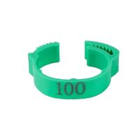 Anillos Para Las Piernas De Pollo Anillo de pata de pollo ajustable, 100 unidades, etiqueta digital, hebilla, 6 colores, plástico, for pollitos, patos y gansos, equipo agrícola.(Green)
