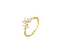 Anillos para mamá para mujer, hermoso regalo para mujer, delicado con forma redonda, moissanita, oro amarillo, T 1/2, Oro amarillo de 9 quilates, Moissanita