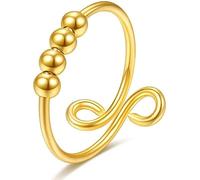 Anillos para mujeres, perlas giratorias sin novedades Anillos de rotación Alivio del estrés y la ansiedad para los adultos Practical And Clever
