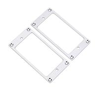 Anillos para pastilla Humbucker, 2 piezas de 92 × 46 mm, marco de montaje para pastilla de guitarra de metal, cuello de puente, cubierta inferior plana, reemplazo para bajo de (Plata)