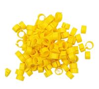 Anillos para Piernas de Pollo 100 anillos for patas de paloma, for aves pequeñas, 10 colores, plástico, for codorniz y para Aves, Loros, Palomas(Yellow)